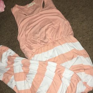 Long white and peach colored dress 🍑